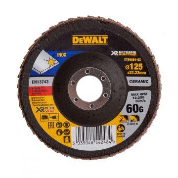 Disc lamelar XR pentru polizare inox 125x22.23mm 60gr DeWALT - DT99584