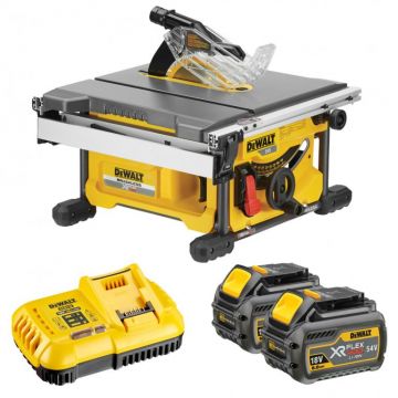 Masina de debitat DeWALT DCS7485T2 FlexVolt 210mm acumulatori si statie de incarcare 54V XR 6.0Ah