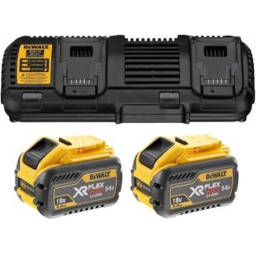 Set statie de incarcare Dewalt si 2 acumulatori Flexvolt 9Ah - DCB132X2