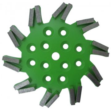 Disc stea cu segmenti diamantati pt. slefuire pardoseli - segment mediu - Verde - 250 mm - prindere 19mm - DXDH.8501.250.11.43