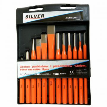 Trusa Set 12 Dalti Otel pt Metal Silver