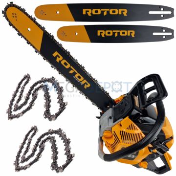 Motofierastrau (drujba) pe benzina Rotor RM-5.5, 5.8CP, 58cm , 2 lanturi si 2 lame 38-45cm