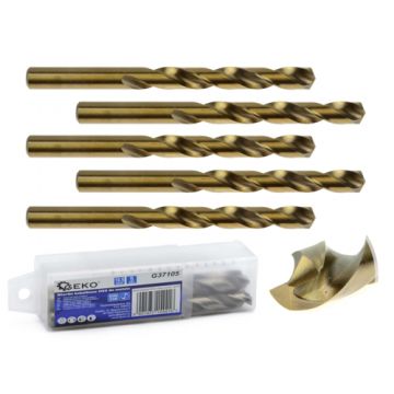 Set burghie pentru metal cu cobalt HSS 10,5mm 5 piese, GEKO G37105