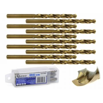 Set burghie pentru metal cu cobalt HSS 8mm 10 piese, GEKO G37080