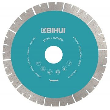 Disc Diamantat pt. Placi dure, Portelan dur, Placi ceramice 120x20.0 (mm) Premium - BIHUI-DCBS120