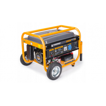 Generator curent electric 3000 W, 3 KW, 220 V, Pornire la Cheie, Automata, Roti si Manere, stabilizator de tensiune (AVR), monofazat, protectie suprasarcina, Powermat