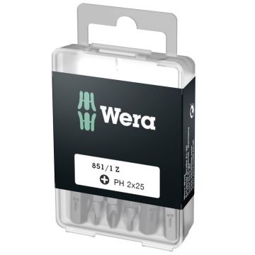 Biti pentru surubelnite Phillips Wera WERA05072401005, PH2X25 mm, 25 bucati