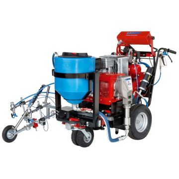 Echipament airless pentru trasat marcaje rutiere Dragon (autopropulsat cu secventiator de linii, Gravity 50lt) - Larius