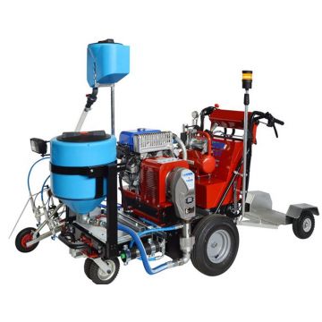 Echipament airless pentru trasat marcaje rutiere Everest TH (autopropulsat cu secventiator de linii, Gravity 2x30lt) - Larius