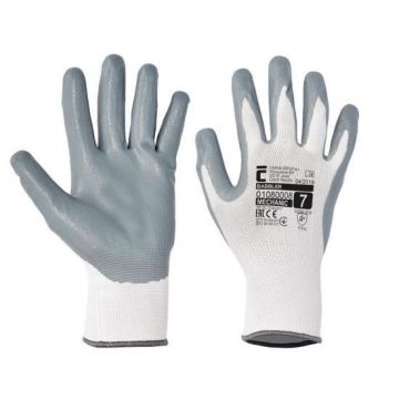 Mănuși de protecție fără cusături Cerva Babbler White, cu strat de latex, marimea XL