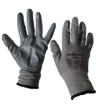 Mănuși de protecție fără cusături Topstrong Grey 2, cu strat de latex, marimea L