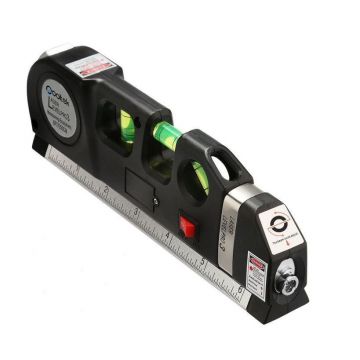 Nivela cu laser multifunctionala Foxmag24, boloboc si ruleta, 3 x baterie, negru