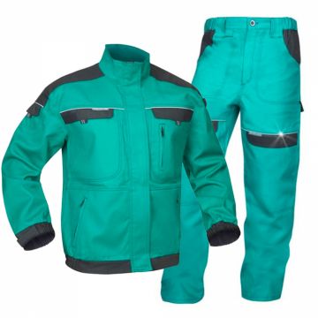 Set costum cu pantaloni de lucru in talie COOL TREND - verde