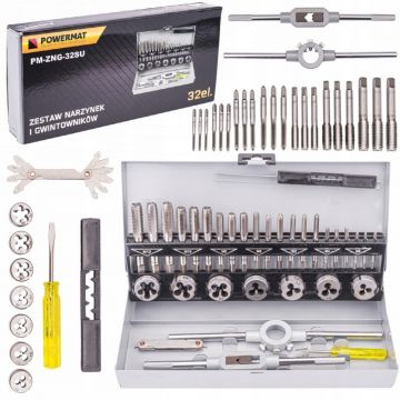 Set de tarozi si filiere M3-M12 32 elemente Powermat