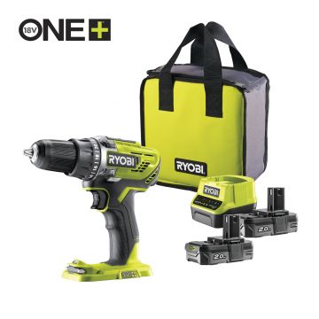 Masina de gaurit/insurubat Ryobi R18DD3‐220S, 18 V, ONE+™ (2 x 2.0 Ah)