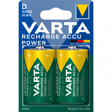 Acumulator D, Varta, 3000 mAh, blister 2 bucati