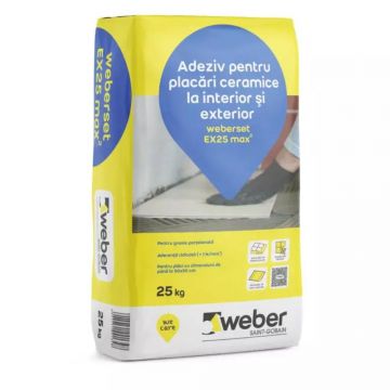 Adeziv pentru interior/exterior Weber EX25 Max2, gri, 25 kg