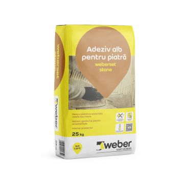 Adeziv pentru piatra naturala Weber Stone set, alb, 25 kg