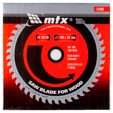 Disc debitare lemn, MTX, 160 х 32 mm, 24 dinti