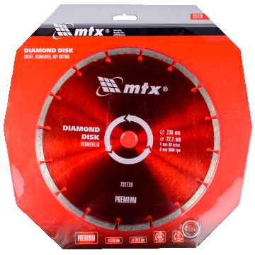 Disc diamantat debitare beton MTX Premium, 230 x 22.2 mm