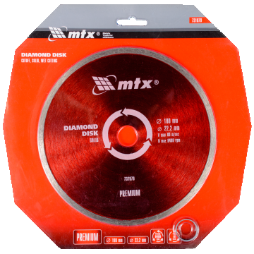 Disc diamantat pentru taiere umeda MTX PREMIUM, 180 x 22,2 mm