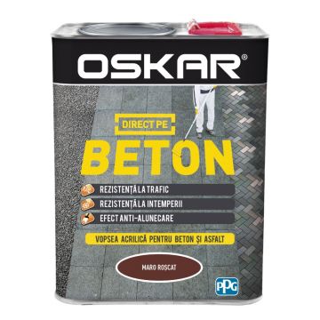 Email Oskar Direct pe beton, maro roscat, interior/exterior, 2,5 l