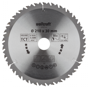 Panza pentru fierastrau circular Wolfcraft, 30 dinti,210 mm