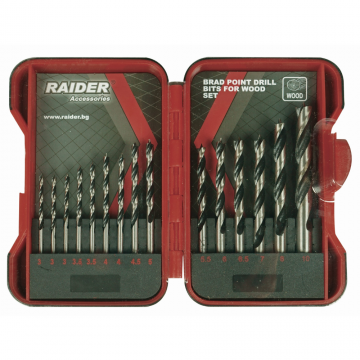 Set 15 burghie Raider, mandrina standard, pentru lemn, 3-10 mm