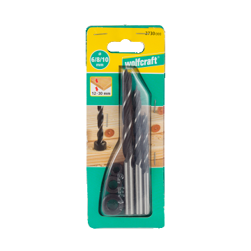 Set 3 burghie Wolfcraft,  pentru lemn, 6- 10 mm