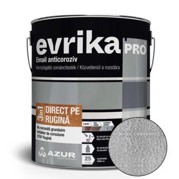 Vopsea alchidica Azur Evrika Pro direct pe rugina, argintiu, lovitura de ciocan, 2.5 l