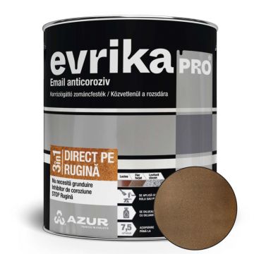 Vopsea alchidica Azur Evrika Pro direct pe rugina, cupru, fier forjat, 0.75 l