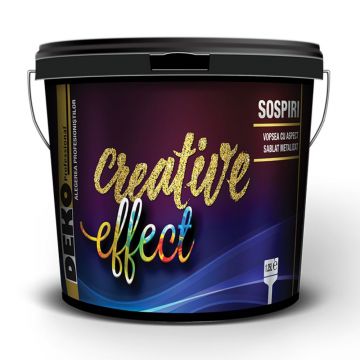 Vopsea decorativa cu aspect sablat metalizat, Deko Creative Effect Sospiri Gold, 1.25 L