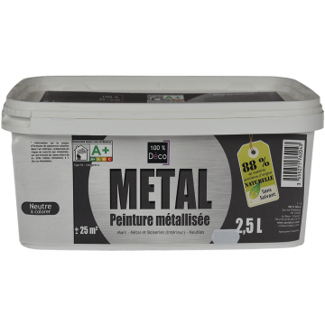 Vopsea decorativa cu efect metalizat, Senideco Metal, baza neutra, 2.5 L Vopsea decorativa cu efect metalizat, Senideco Metal, baza neutra, 2.5 L