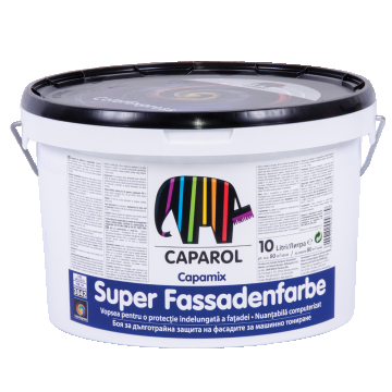 Vopsea lavabila exterior Caparol Super Fassadenfarbe Baza 1, alb, 10 l