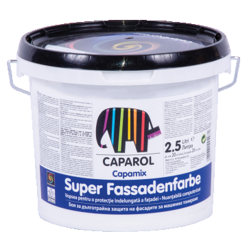 Vopsea lavabila exterior Caparol Super Fassadenfarbe Baza 1, alb, 2.5 l