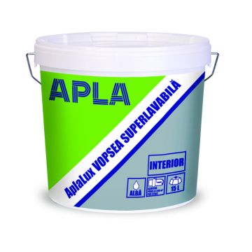 Vopsea lavabila interior Aplalux Superlavabil, alb, 15 l