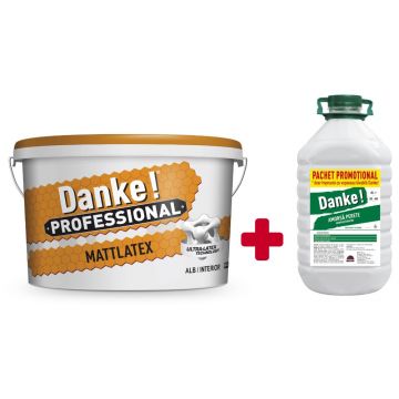Vopsea lavabila interior Danke Mattlatex, alb, 15 l + amorsa 4 l