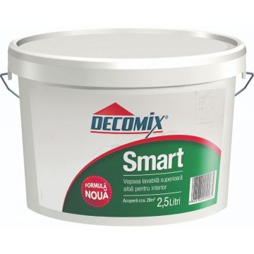 Vopsea lavabila interior Decomix Smart, alb, 2.5 l