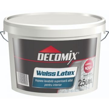 Vopsea lavabila interior, Decomix WeissLatex, alb, 2.5 l