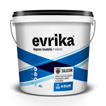Vopsea lavabila interior Evrika, cu silicon, alb, 4 l