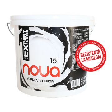 Vopsea lavabila interior Noua, alb, 15 l