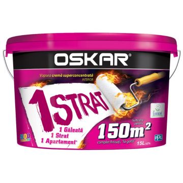 Vopsea lavabila interior Oskar crema 1 strat, alb, 15 l