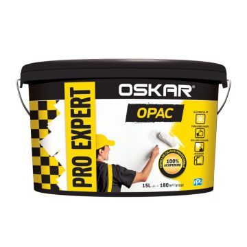 Vopsea lavabila interior Oskar Pro Expert opac, alb, 15 l