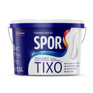 Vopsea lavabila interior Spor Tixo, alb, 2.5 l