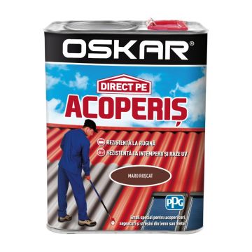 Vopsea Oskar Direct pe acoperis, maro ciocolatiu, exterior, 2.5 l