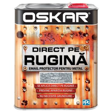 Vopsea Oskar Direct pe rugina, gri lovitura de ciocan, interior/exterior, 2,5 l