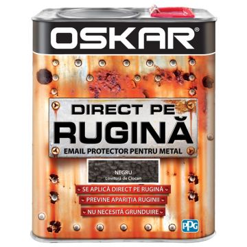 Vopsea Oskar Direct pe rugina, negru lovitura de ciocan, interior/exterior, 2,5 l