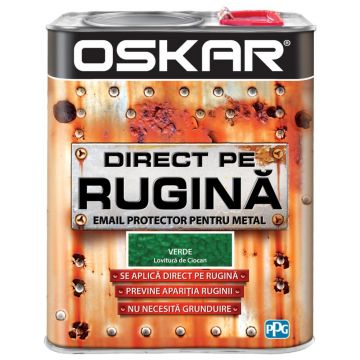 Vopsea Oskar Direct pe rugina, verde lovitura de ciocan, interior/exterior, 2,5 l