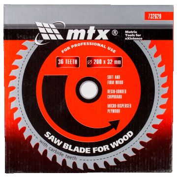 Disc debitare lemn, MTX, 200 х 32 mm, 36 dinti, bucsa 30/32