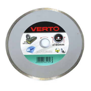 Disc diamantat continuu debitare marmura Verto 61H2P8, 180 x 22.2 x 2 mm